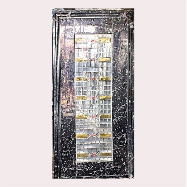 3FT marble black glass door in door